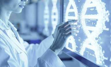 Scientist working with DNA sequencer